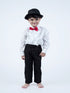 BookMyCostume Ballroom Western Dance White Frill Shirt Black Pant Hat & Bow Set Kids  Fancy Dress Costume